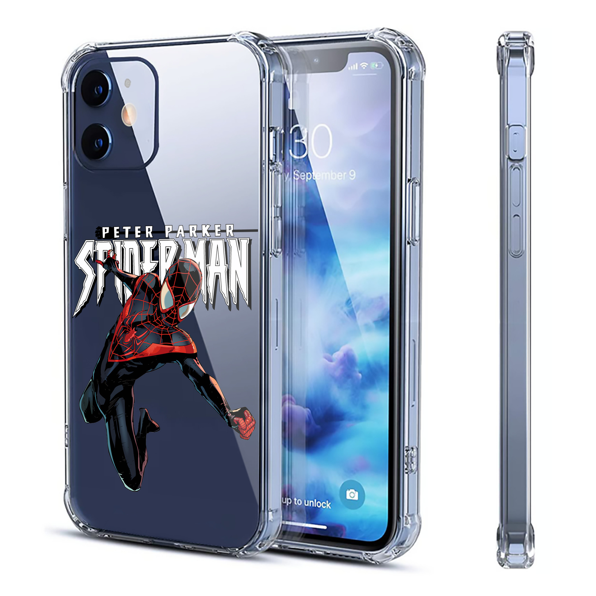 （画像用） Spider Man スパイダーマン 【iPhone 12シリーズ対応】透明スマホケース（クリアソフトケース）